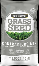 Pennington 100544318 Grass Seed, Contractors Mix, 40 lb Bag